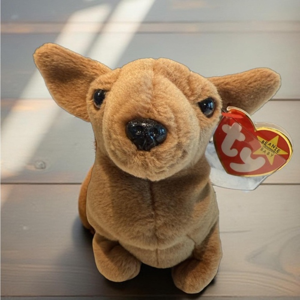 Rare‎ 1995 Ty Original Beanie Baby Weenie dog PVC pellets no flaws smoke free